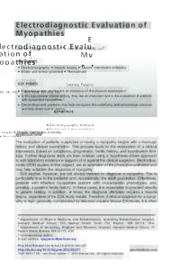 Electrodiagnostic Evaluation of Myopathies