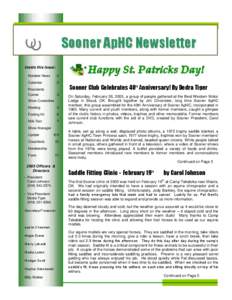 Sooner ApHC Newsletter January, 2005 November, 2004 Inside this Issue: