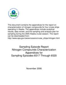 Appendices, Sampling Episode Report, Nitrogen Compounds Characterization, Sampling Episodes 6517 Through 6520, November 2006