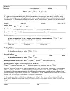 Microsoft Word - PINES Library Patron Registration