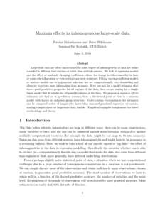 Maximin effects in inhomogeneous large-scale data Nicolai Meinshausen and Peter B¨ uhlmann Seminar f¨ ur Statistik, ETH Z¨ urich