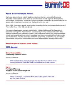 About the Cornerstone Award