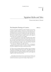 Copyrighted Material  c ha p t e r I	 Egyptian	Myths	and	Tales