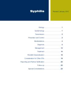 Syphilis  Revised: January 2010 