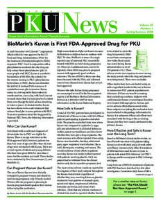 Volume 20 Number 1 Spring/Summer 2008 News And Information About Phenylketonuria