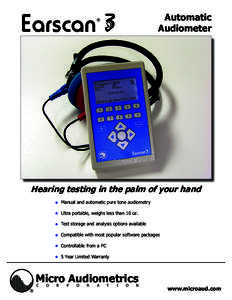 Micro Audiometrics - Earscan 3 Automatic Threshold Audiometer