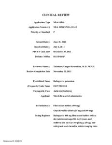 Raltegravir N22-145S022 Clinical PREA