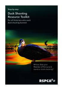 Step-by-step  Duck Shooting Resource Toolkit For all Victorians who want duck shooting banned.