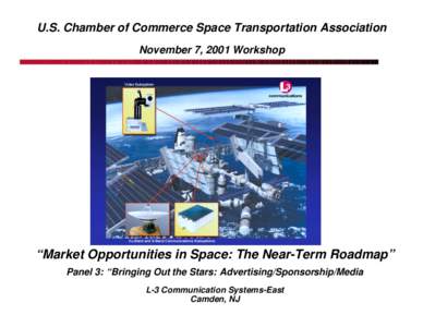 U.S. Chamber of Commerce Space Transportation Association November 7, 2001 Workshop “Market Opportunities in Space: The Near-Term Roadmap” Panel 3: “Bringing Out the Stars: Advertising/Sponsorship/Media L-3 Communi