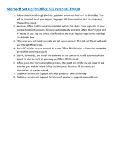 Microsoft Word - Microsoft Set Up for Office 365 Personal.doc