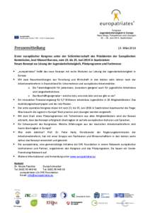 europatriates Altenkesseler Straße 17/B5 · D[removed]Saarbrücken Pressemitteilung  Kongress