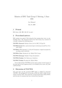 Minutes of BNC Task Group C Meeting, 5 June 1991 Lou Burnard July 31, 