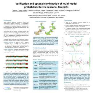 Verification and optimal combination of multi-model probabilistic tercile seasonal forecasts Trevor 1 Carey-Smith ,