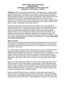 Boston Harbor Islands Partnership Meeting Minutes WilmerHale, 60 State Street, 26th floor, Boston, MA