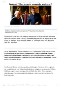 Le Figaro Premium - François Fillon, un vote bourgeois, vraiment ? François Fillon, un vote bourgeois, vraiment ?
