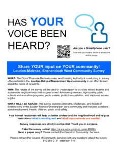 HAS YOUR VOICE BEEN HEARD?  Are you a Smartphone user?