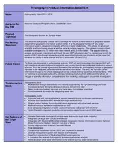 Hydrography Product Information Document Name Hydrography Vision[removed]Audience for