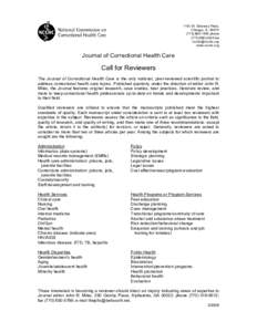 Health promotion / Public health / National Commission on Correctional Health Care / Health / Health policy / Journal of Correctional Health Care