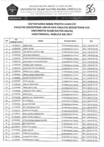 YAYASAN BADAN WAKAF SULTAN AGUNG  UNIVERSITAS ISLAM SULTAN AGUNG (UNISSULA) Jl. Raya Kaligawe Km.4 Semarang 5O112 Telp8 Sal) Faxemait :  w€b I ww,r,/.unissula.ac.i