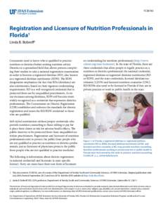 Health / Personal life / Nutrition / Dietetics / Dietitian / Nutritionist / Food science / Health sciences / Licensure / Academy of Nutrition and Dietetics / Dietitians of Canada