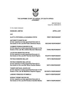 THE SUPREME COURT OF APPEAL OF SOUTH AFRICA JUDGMENT REPORTABLE Case No: [removed]In the matter between: NEDBANK LIMITED