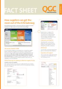 FACT SHEET NO. 5  FACT SHEET How suppliers can get the most out of the ICN Gateway The ICN Gateway provides a connection point for suppliers to search