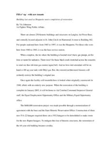 Fill er’ up – with new tenants Building last used as Shoppette nears completion of restoration By Vic Johnston 1st Fighter Wing Public Affairs  There are almost 250 historic buildings and structures on Langley Air Fo
