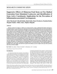 Anti-inflammatory Potential of Okinawan Food Items  RESEARCH COMMUNICATION