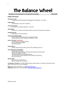 The Balance Wheel– Winter 2007