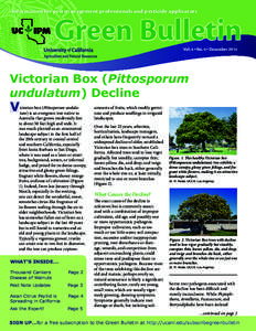 Information for pest management professionals and pesticide applicators  Green Bulletin Vol. 4 No. 4 December 2014 l