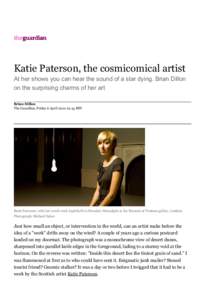 Katie Paterson, the cosmicomical artist | Art and design | The Guardian