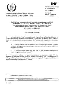 INFCIRC/455/Add.1/Mod.1  - Protocol Additional Between the Republic of Armenia and the International Atomic Energy Agency for the Application of Safeguards in Connection with the Treaty on the Non-Proliferation of Nuclea