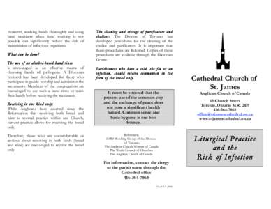 Liturgical Practice and the Risk of Infection