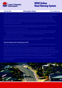 NSW Online Road Naming System ISSN[removed]Information Sheet
