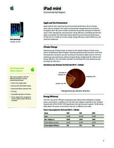 iPad mini Environmental Report Apple and the Environment  Date introduced