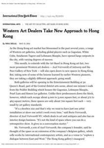 Western Art Dealers Take New Approach to Hong Kong - NYTimes.com