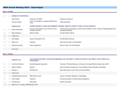 IMSF Annual MeetingCopenhagen Day 1: 19 May 14::30