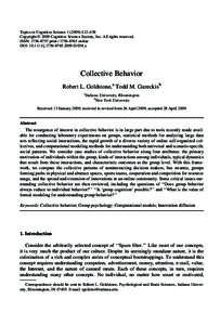 Topics in Cognitive Science–438 Copyright  2009 Cognitive Science Society, Inc. All rights reserved. ISSN: printonline DOI: j01038.x  Collective Behavior