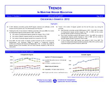 TRENDS IN MARITIME HIGHER EDUCATION -Annual Digest- Volume 11 Number 2