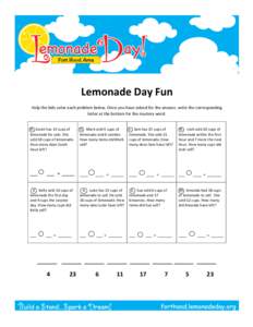 Lemonade Day Activity Handout Graphics