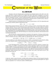 Reducing agents / Inorganic compounds / Aluminium / Hall–Héroult process / Charles Martin Hall / Corrosion / Oxide / Bauxite / Anodizing / Chemistry / Electrolysis / Chemical elements