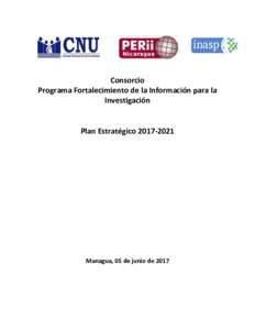 Consorcio Programa Fortalecimiento de la Información para la Investigación Plan Estratégico