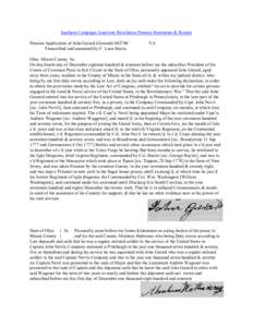 Southern Campaign American Revolution Pension Statements & Rosters Pension Application of John Gerard (Gerrard) S42740 Transcribed and annotated by C. Leon Harris. VA