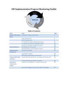 UIP Implementation Progress Monitoring Toolkit  Table of Contents Topic Progress Monitoring Basics