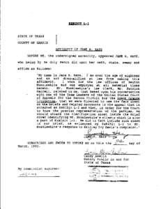 EDIBIT L-l  STATE OF TEXAS COUNTY OF HARRIS AFFIDAVIT OF JANE H. HAYS BEFORE ME, the undersigned authority, appeared JANE H. HAYS,