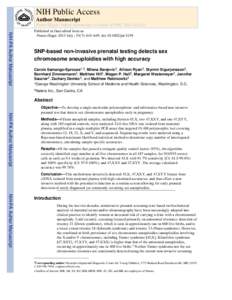 NIH Public Access Author Manuscript Prenat Diagn. Author manuscript; available in PMC 2014 July 01. NIH-PA Author Manuscript