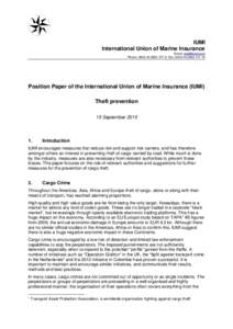 IUMI International Union of Marine Insurance Email:  Phone: 0, Fax: 15  Position Paper of the International Union of Marine Insurance (IUMI)