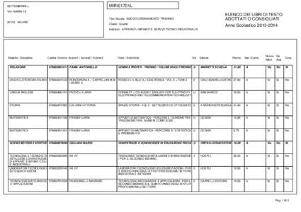 MIRI01701L  SETTEMBRINI L. VIA NARNI 18  ELENCO DEI LIBRI DI TESTO