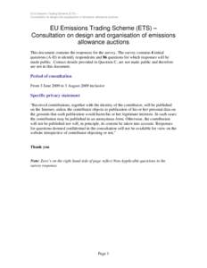 Emissions trading / Carbon finance / Auction theory / European Union Emission Trading Scheme / Auction / EU Allowances / Futures contract / CRC Energy Efficiency Scheme / Climate change policy / Climate change / Environment