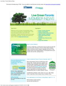 Live Green Toronto Member News